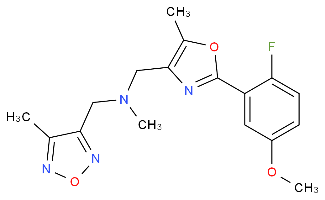 1-[2-(2-fluoro-5-methoxyphenyl)-5-methyl-1,3-oxazol-4-yl]-N-methyl-N-[(4-methyl-1,2,5-oxadiazol-3-yl)methyl]methanamine_Molecular_structure_CAS_)