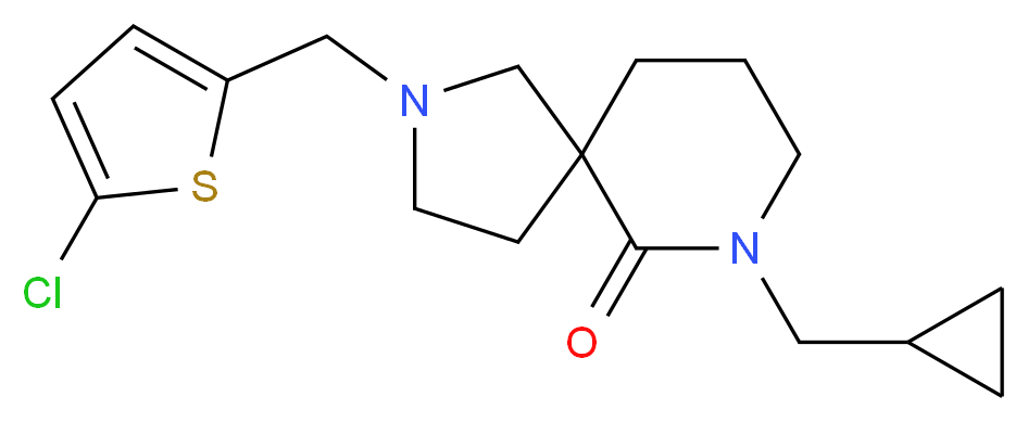 2-[(5-chloro-2-thienyl)methyl]-7-(cyclopropylmethyl)-2,7-diazaspiro[4.5]decan-6-one_Molecular_structure_CAS_)