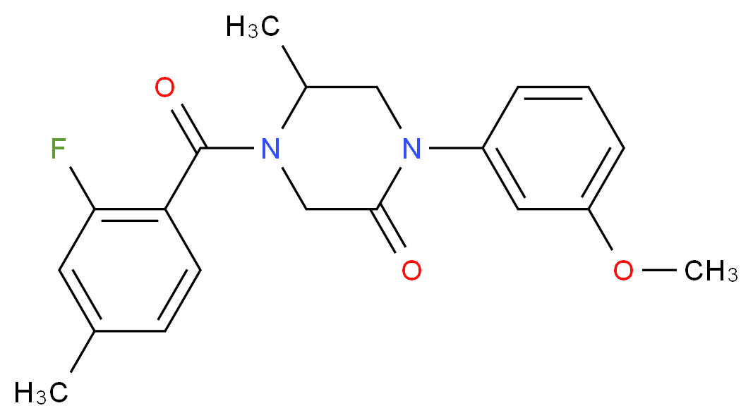 4-(2-fluoro-4-methylbenzoyl)-1-(3-methoxyphenyl)-5-methyl-2-piperazinone_Molecular_structure_CAS_)