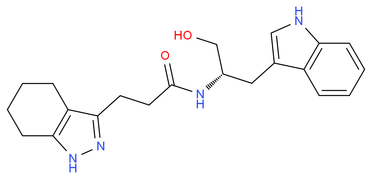 N-[(1S)-2-hydroxy-1-(1H-indol-3-ylmethyl)ethyl]-3-(4,5,6,7-tetrahydro-1H-indazol-3-yl)propanamide_Molecular_structure_CAS_)