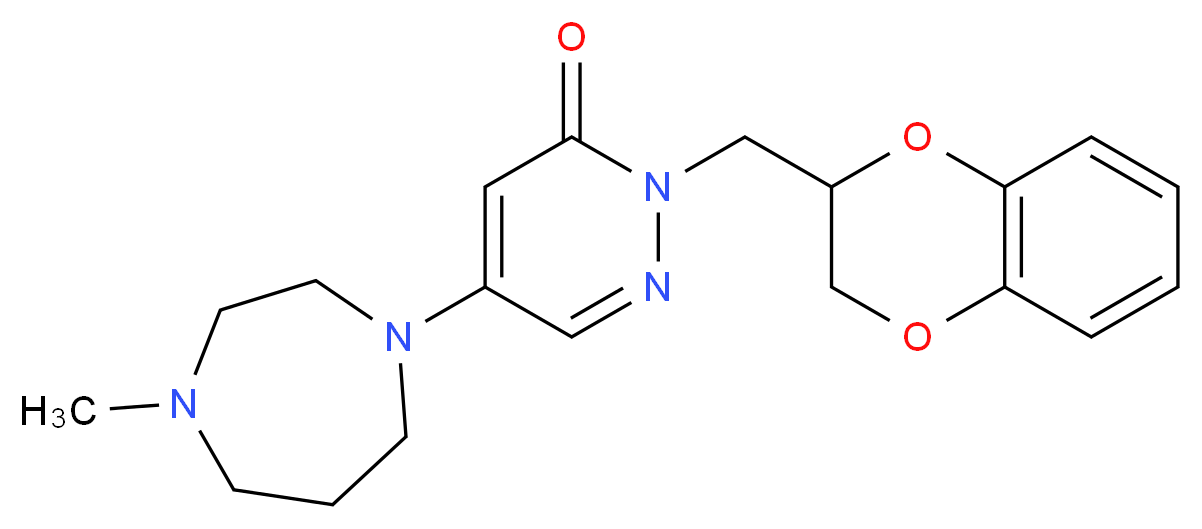 2-(2,3-dihydro-1,4-benzodioxin-2-ylmethyl)-5-(4-methyl-1,4-diazepan-1-yl)-3(2H)-pyridazinone_Molecular_structure_CAS_)