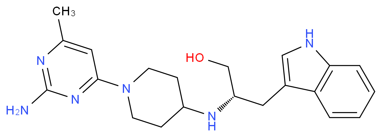 (2S)-2-{[1-(2-amino-6-methylpyrimidin-4-yl)piperidin-4-yl]amino}-3-(1H-indol-3-yl)propan-1-ol_Molecular_structure_CAS_)