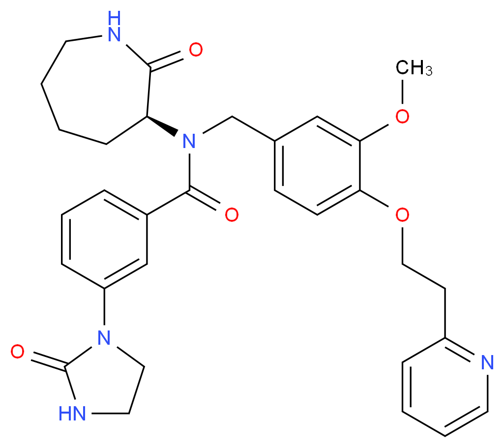 N-{3-methoxy-4-[2-(2-pyridinyl)ethoxy]benzyl}-N-[(3S)-2-oxo-3-azepanyl]-3-(2-oxo-1-imidazolidinyl)benzamide_Molecular_structure_CAS_)