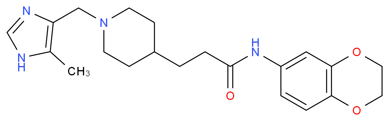 N-(2,3-dihydro-1,4-benzodioxin-6-yl)-3-{1-[(5-methyl-1H-imidazol-4-yl)methyl]piperidin-4-yl}propanamide_Molecular_structure_CAS_)
