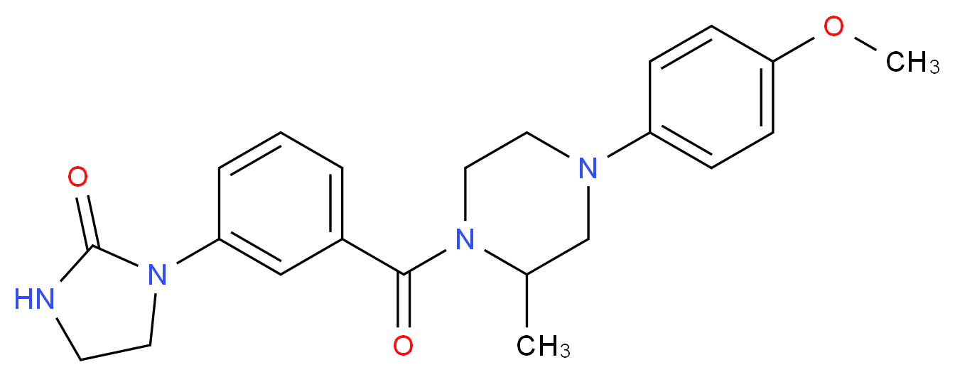 1-(3-{[4-(4-methoxyphenyl)-2-methyl-1-piperazinyl]carbonyl}phenyl)-2-imidazolidinone_Molecular_structure_CAS_)