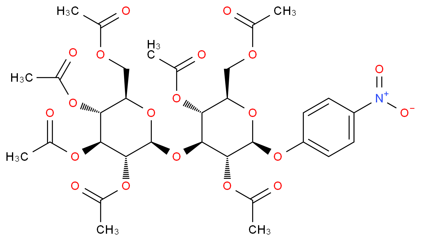 4-Nitrophenyl 2,4,6-Tri-O-acetyl-3-O-(2,3,4,6-tetra-O-acetyl -β-D-glucopyranosyl)-b-D-glucopyranoside_Molecular_structure_CAS_195715-98-1)