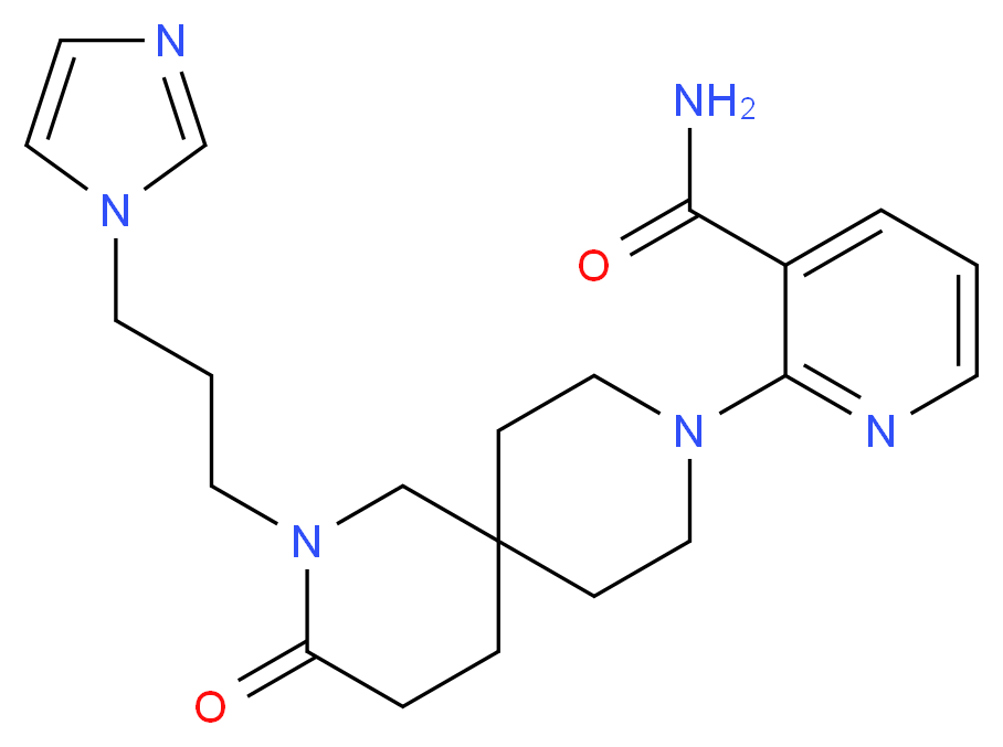 2-{2-[3-(1H-imidazol-1-yl)propyl]-3-oxo-2,9-diazaspiro[5.5]undec-9-yl}nicotinamide_Molecular_structure_CAS_)