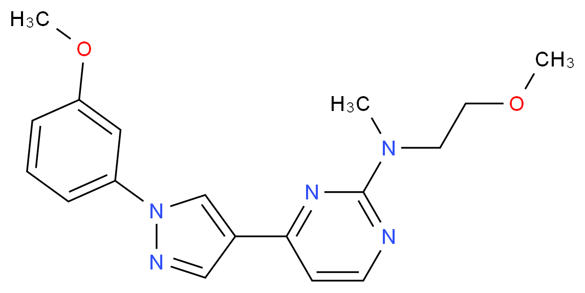 N-(2-methoxyethyl)-4-[1-(3-methoxyphenyl)-1H-pyrazol-4-yl]-N-methylpyrimidin-2-amine_Molecular_structure_CAS_)