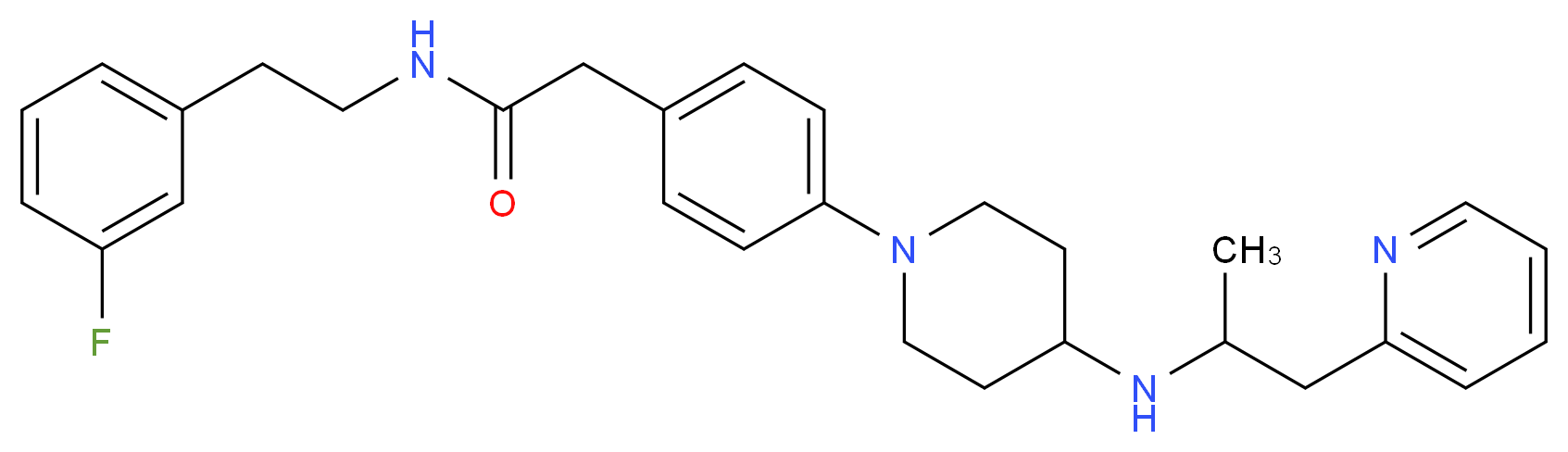 N-[2-(3-fluorophenyl)ethyl]-2-[4-(4-{[1-methyl-2-(2-pyridinyl)ethyl]amino}-1-piperidinyl)phenyl]acetamide_Molecular_structure_CAS_)