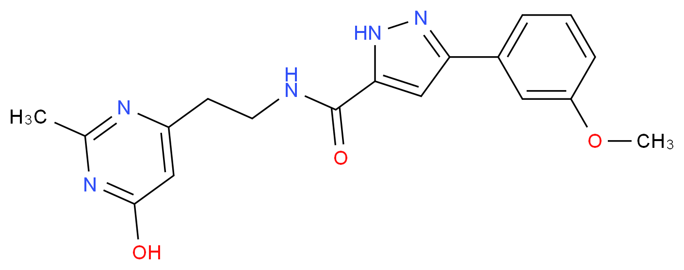 N-[2-(6-hydroxy-2-methyl-4-pyrimidinyl)ethyl]-3-(3-methoxyphenyl)-1H-pyrazole-5-carboxamide_Molecular_structure_CAS_)