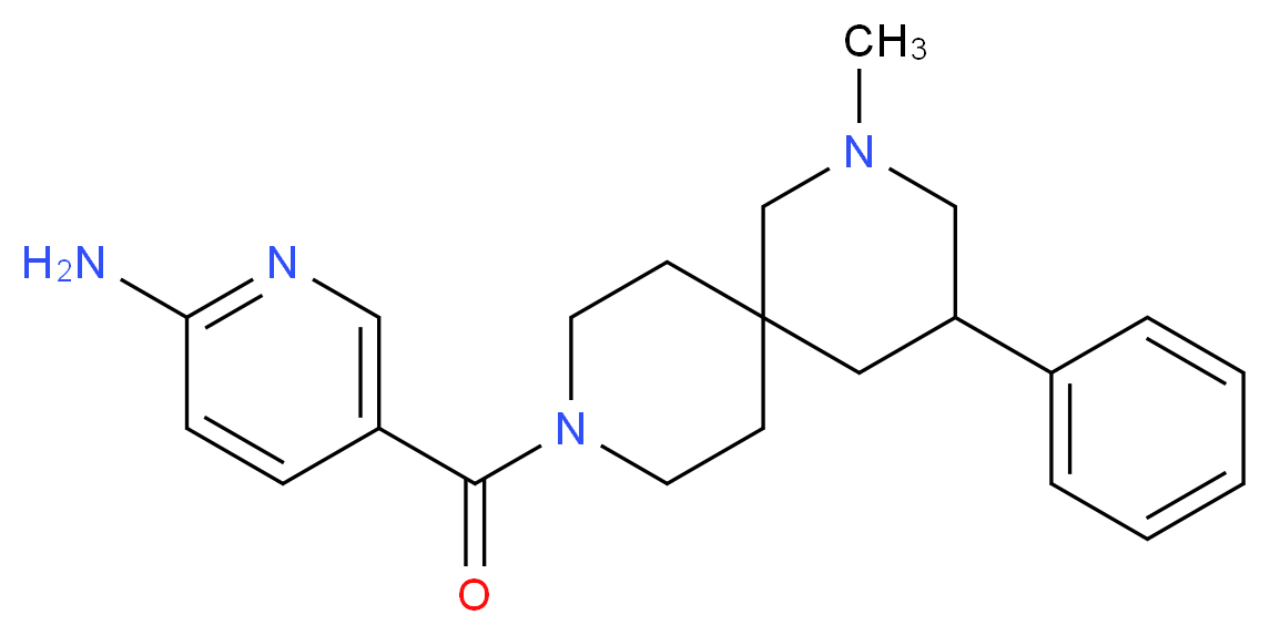 5-[(2-methyl-4-phenyl-2,9-diazaspiro[5.5]undec-9-yl)carbonyl]-2-pyridinamine_Molecular_structure_CAS_)