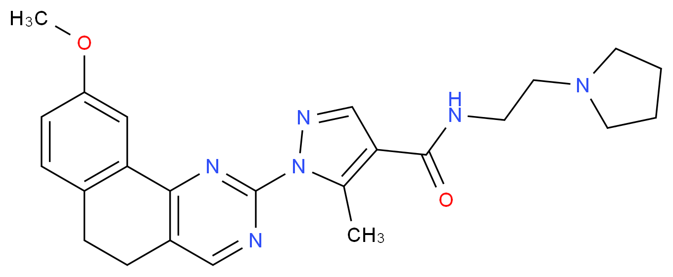 1-(9-methoxy-5,6-dihydrobenzo[h]quinazolin-2-yl)-5-methyl-N-[2-(1-pyrrolidinyl)ethyl]-1H-pyrazole-4-carboxamide_Molecular_structure_CAS_)
