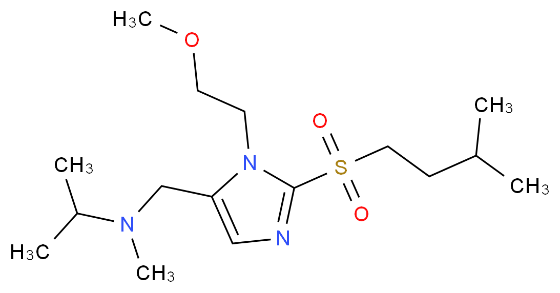 N-({1-(2-methoxyethyl)-2-[(3-methylbutyl)sulfonyl]-1H-imidazol-5-yl}methyl)-N-methyl-2-propanamine_Molecular_structure_CAS_)