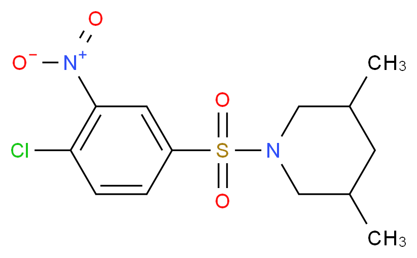 1-[(4-chloro-3-nitrophenyl)sulfonyl]-3,5-dimethylpiperidine_Molecular_structure_CAS_)
