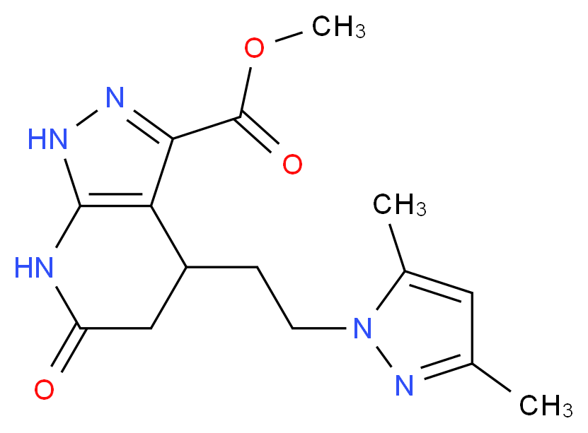 methyl 4-[2-(3,5-dimethyl-1H-pyrazol-1-yl)ethyl]-6-oxo-4,5,6,7-tetrahydro-1H-pyrazolo[3,4-b]pyridine-3-carboxylate_Molecular_structure_CAS_)