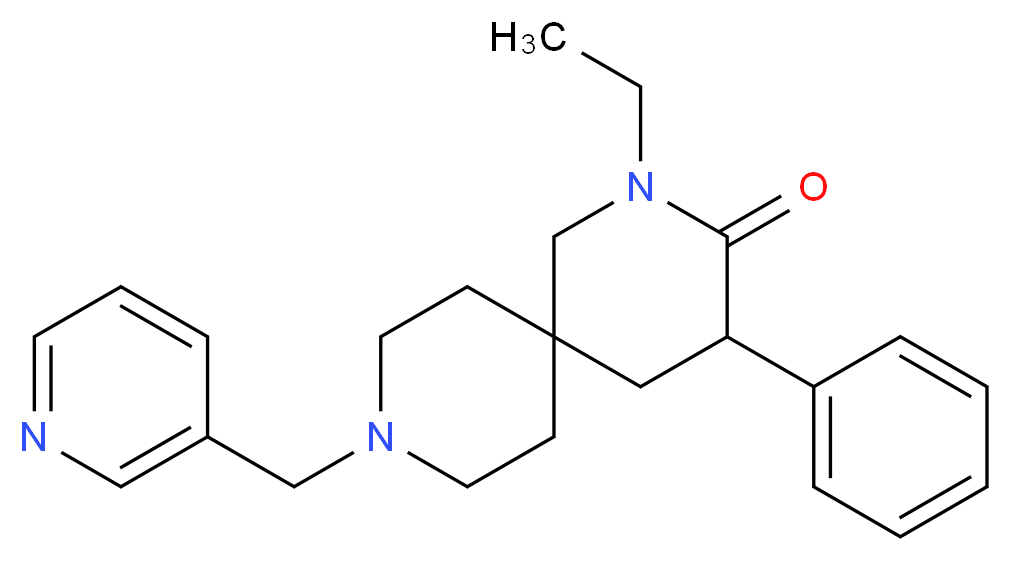 2-ethyl-4-phenyl-9-(3-pyridinylmethyl)-2,9-diazaspiro[5.5]undecan-3-one_Molecular_structure_CAS_)