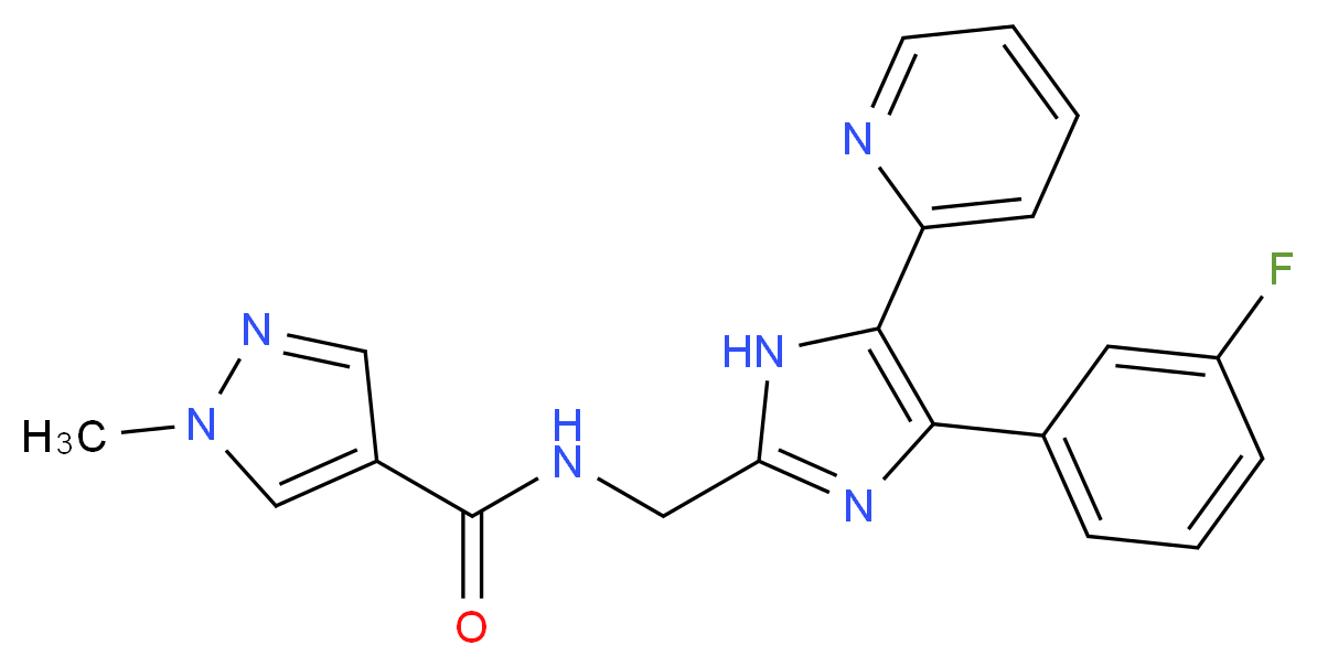 N-{[4-(3-fluorophenyl)-5-pyridin-2-yl-1H-imidazol-2-yl]methyl}-1-methyl-1H-pyrazole-4-carboxamide_Molecular_structure_CAS_)