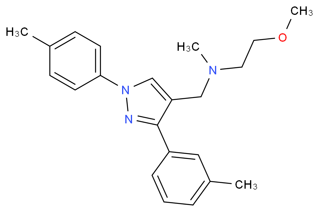 (2-methoxyethyl)methyl{[3-(3-methylphenyl)-1-(4-methylphenyl)-1H-pyrazol-4-yl]methyl}amine_Molecular_structure_CAS_)