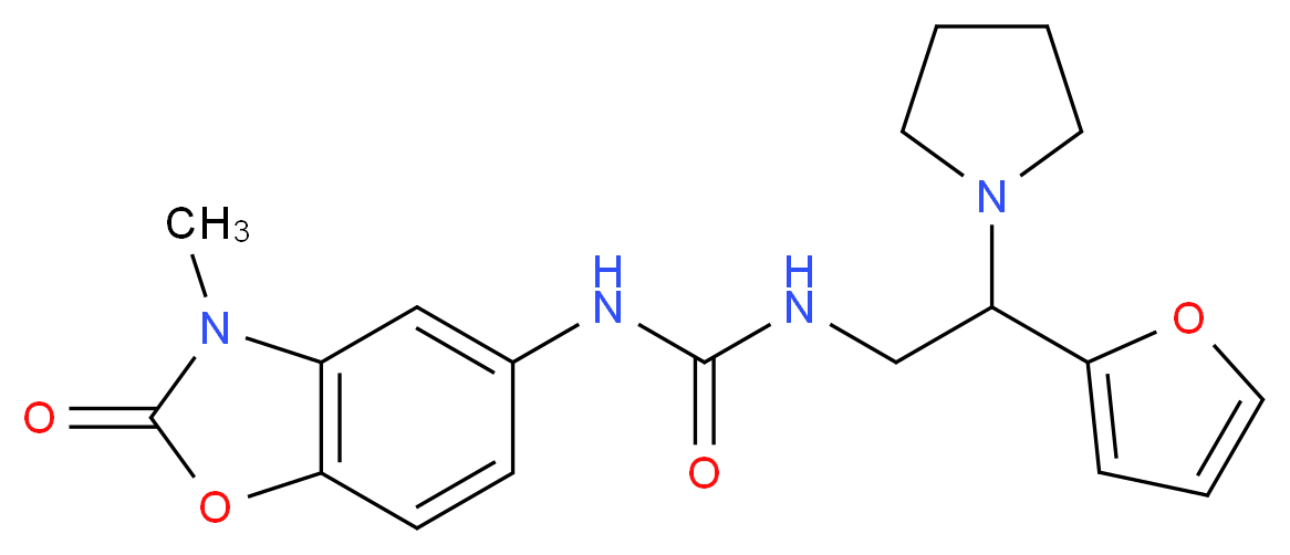 N-[2-(2-furyl)-2-pyrrolidin-1-ylethyl]-N'-(3-methyl-2-oxo-2,3-dihydro-1,3-benzoxazol-5-yl)urea_Molecular_structure_CAS_)