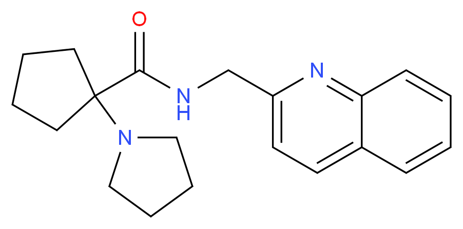 1-pyrrolidin-1-yl-N-(quinolin-2-ylmethyl)cyclopentanecarboxamide_Molecular_structure_CAS_)