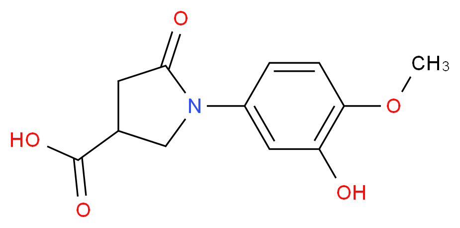 1-(3-hydroxy-4-methoxyphenyl)-5-oxopyrrolidine-3-carboxylic acid_Molecular_structure_CAS_)