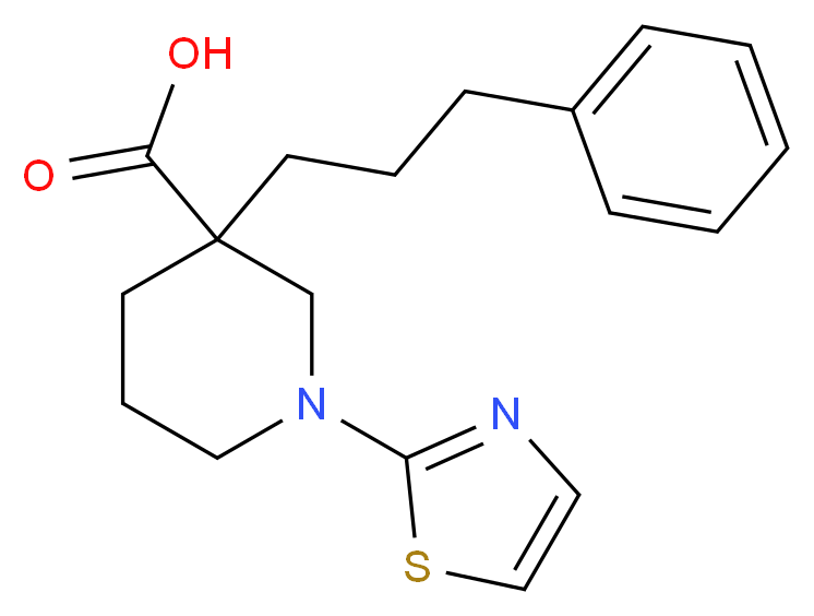 3-(3-phenylpropyl)-1-(1,3-thiazol-2-yl)piperidine-3-carboxylic acid_Molecular_structure_CAS_)