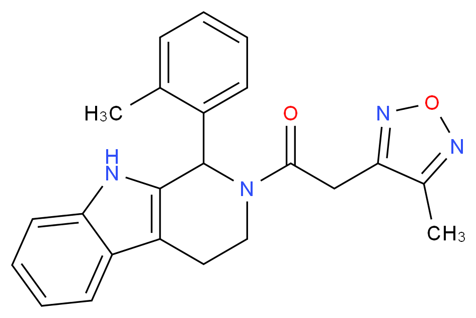 2-[(4-methyl-1,2,5-oxadiazol-3-yl)acetyl]-1-(2-methylphenyl)-2,3,4,9-tetrahydro-1H-beta-carboline_Molecular_structure_CAS_)