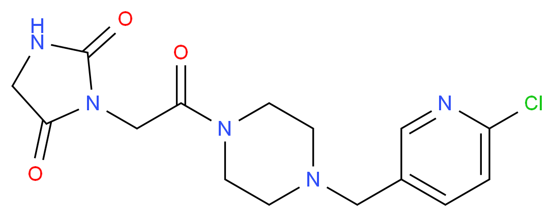 3-(2-{4-[(6-chloro-3-pyridinyl)methyl]-1-piperazinyl}-2-oxoethyl)-2,4-imidazolidinedione_Molecular_structure_CAS_)