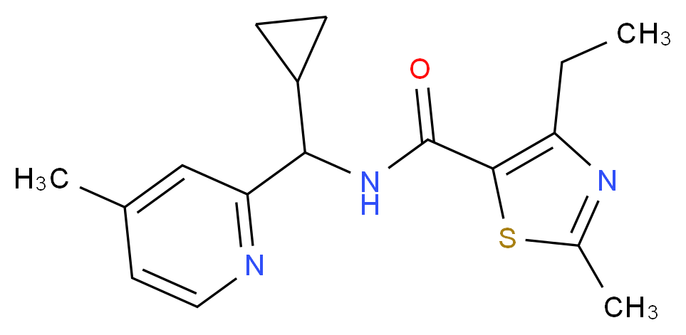 N-[cyclopropyl(4-methylpyridin-2-yl)methyl]-4-ethyl-2-methyl-1,3-thiazole-5-carboxamide_Molecular_structure_CAS_)