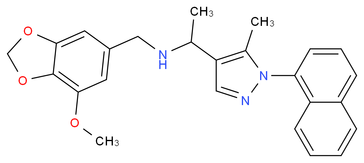 N-[(7-methoxy-1,3-benzodioxol-5-yl)methyl]-1-[5-methyl-1-(1-naphthyl)-1H-pyrazol-4-yl]ethanamine_Molecular_structure_CAS_)