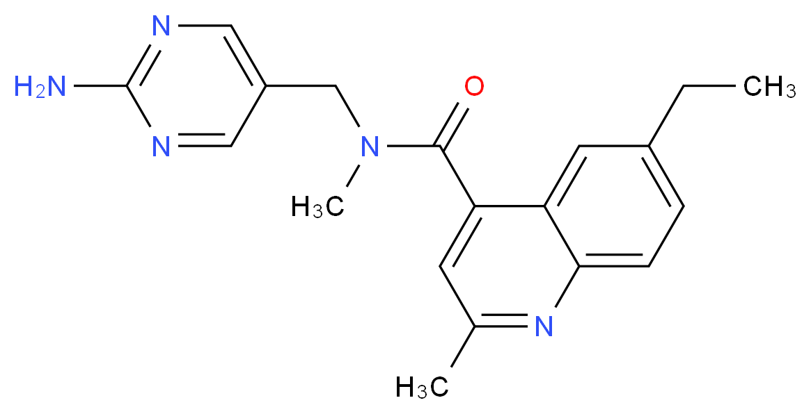 N-[(2-amino-5-pyrimidinyl)methyl]-6-ethyl-N,2-dimethyl-4-quinolinecarboxamide_Molecular_structure_CAS_)