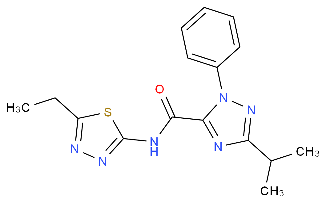 N-(5-ethyl-1,3,4-thiadiazol-2-yl)-3-isopropyl-1-phenyl-1H-1,2,4-triazole-5-carboxamide_Molecular_structure_CAS_)