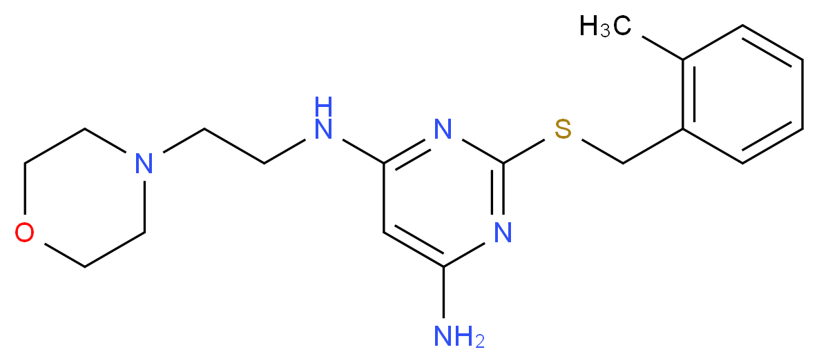 2-[(2-methylbenzyl)thio]-N-(2-morpholin-4-ylethyl)pyrimidine-4,6-diamine_Molecular_structure_CAS_)