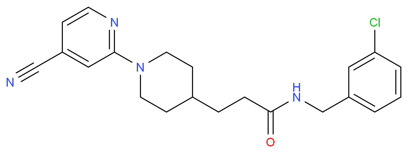 N-(3-chlorobenzyl)-3-[1-(4-cyanopyridin-2-yl)piperidin-4-yl]propanamide_Molecular_structure_CAS_)
