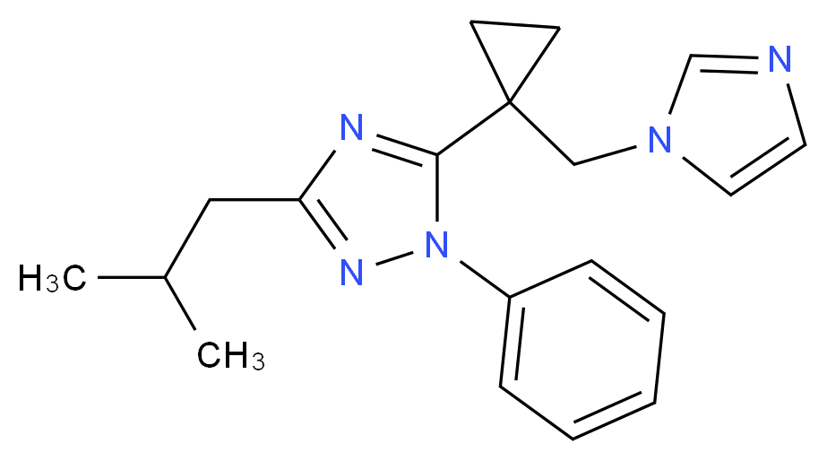 5-[1-(1H-imidazol-1-ylmethyl)cyclopropyl]-3-isobutyl-1-phenyl-1H-1,2,4-triazole_Molecular_structure_CAS_)