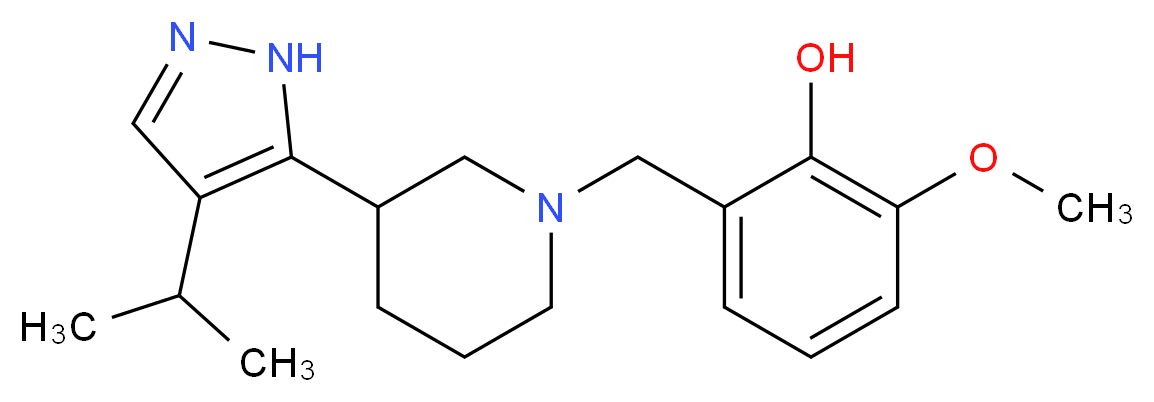 2-{[3-(4-isopropyl-1H-pyrazol-5-yl)-1-piperidinyl]methyl}-6-methoxyphenol_Molecular_structure_CAS_)