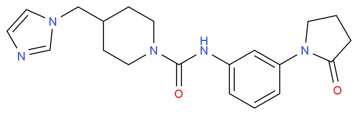 4-(1H-imidazol-1-ylmethyl)-N-[3-(2-oxopyrrolidin-1-yl)phenyl]piperidine-1-carboxamide_Molecular_structure_CAS_)