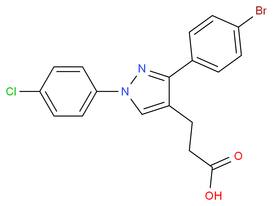 3-(4-Bromophenyl)-1-(4-chlorophenyl)pyrazole-4-propionic acid_Molecular_structure_CAS_870704-04-4)