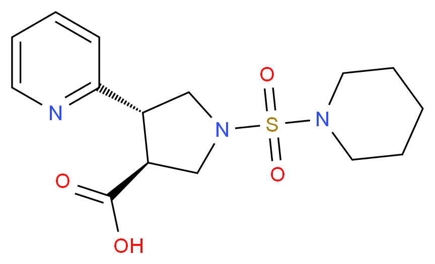 (3S*,4S*)-1-(1-piperidinylsulfonyl)-4-(2-pyridinyl)-3-pyrrolidinecarboxylic acid_Molecular_structure_CAS_)