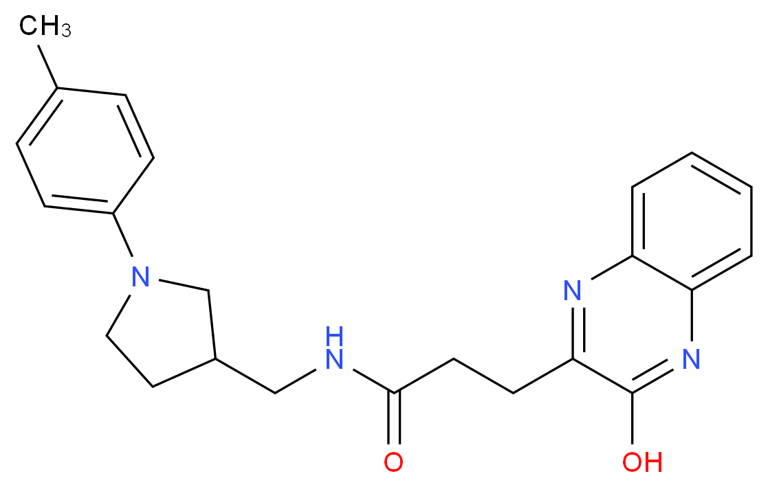 3-(3-hydroxy-2-quinoxalinyl)-N-{[1-(4-methylphenyl)-3-pyrrolidinyl]methyl}propanamide_Molecular_structure_CAS_)