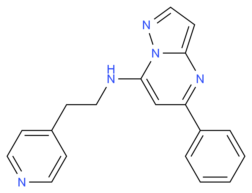 5-phenyl-N-[2-(4-pyridinyl)ethyl]pyrazolo[1,5-a]pyrimidin-7-amine_Molecular_structure_CAS_)