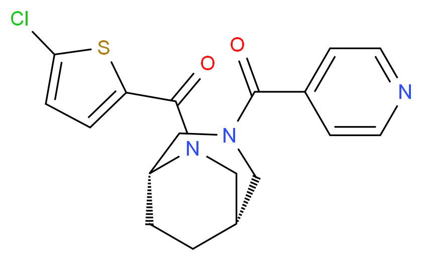 (1S*,5R*)-6-[(5-chloro-2-thienyl)carbonyl]-3-isonicotinoyl-3,6-diazabicyclo[3.2.2]nonane_Molecular_structure_CAS_)