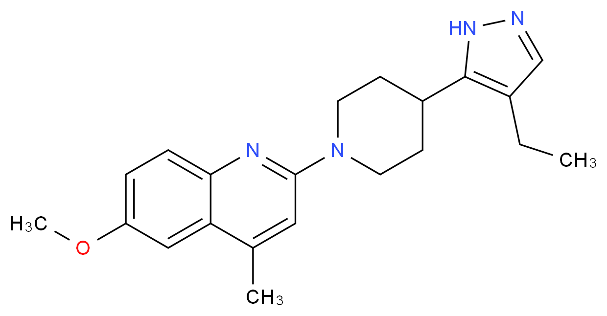 2-[4-(4-ethyl-1H-pyrazol-5-yl)piperidin-1-yl]-6-methoxy-4-methylquinoline_Molecular_structure_CAS_)