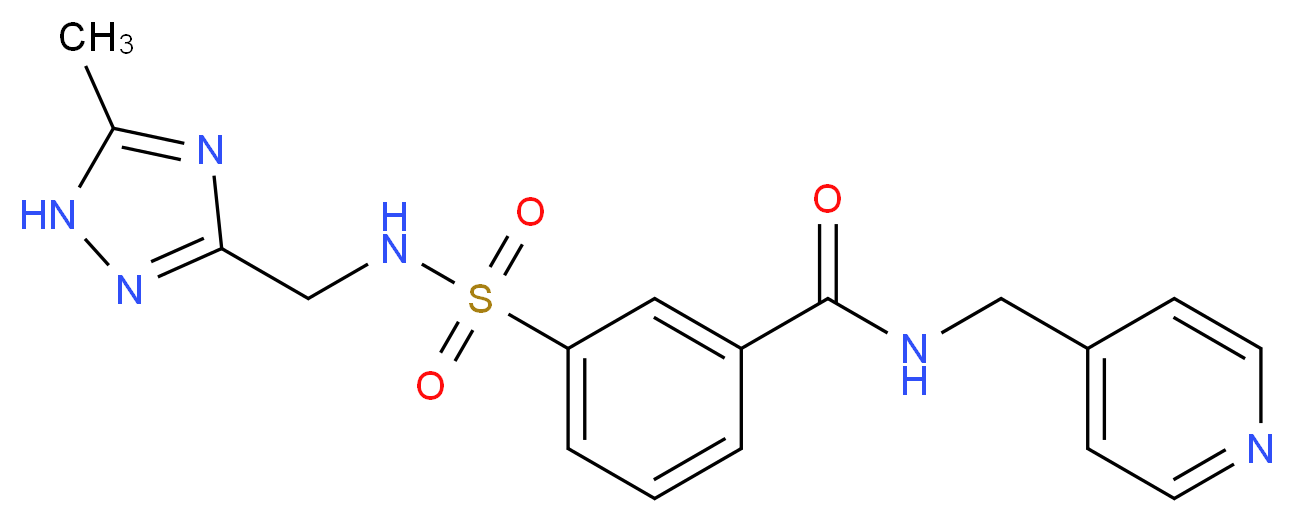 3-({[(5-methyl-1H-1,2,4-triazol-3-yl)methyl]amino}sulfonyl)-N-(pyridin-4-ylmethyl)benzamide_Molecular_structure_CAS_)