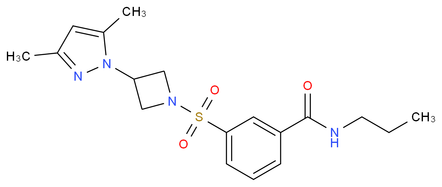 3-{[3-(3,5-dimethyl-1H-pyrazol-1-yl)azetidin-1-yl]sulfonyl}-N-propylbenzamide_Molecular_structure_CAS_)