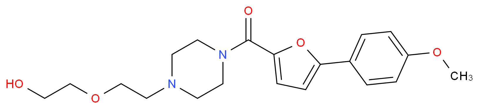 2-(2-{4-[5-(4-methoxyphenyl)-2-furoyl]piperazin-1-yl}ethoxy)ethanol_Molecular_structure_CAS_)