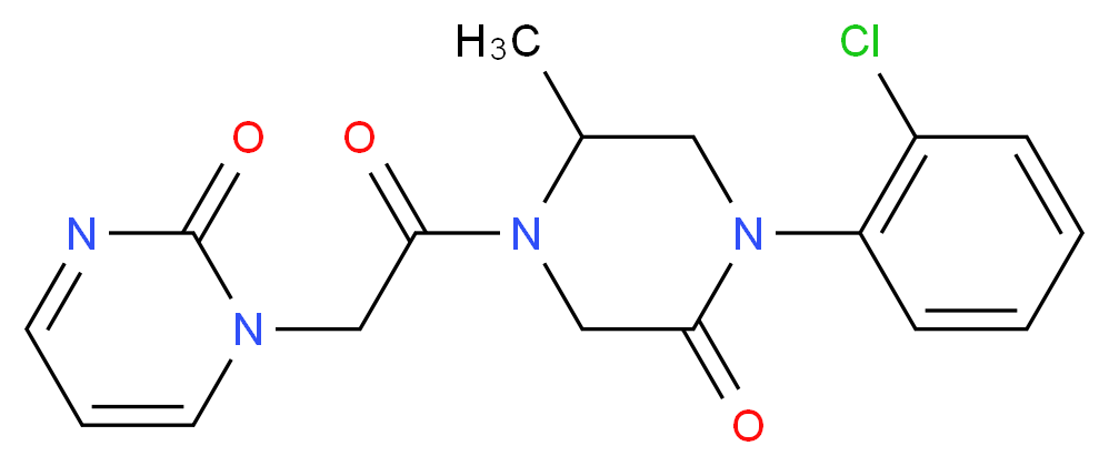 1-{2-[4-(2-chlorophenyl)-2-methyl-5-oxo-1-piperazinyl]-2-oxoethyl}-2(1H)-pyrimidinone_Molecular_structure_CAS_)