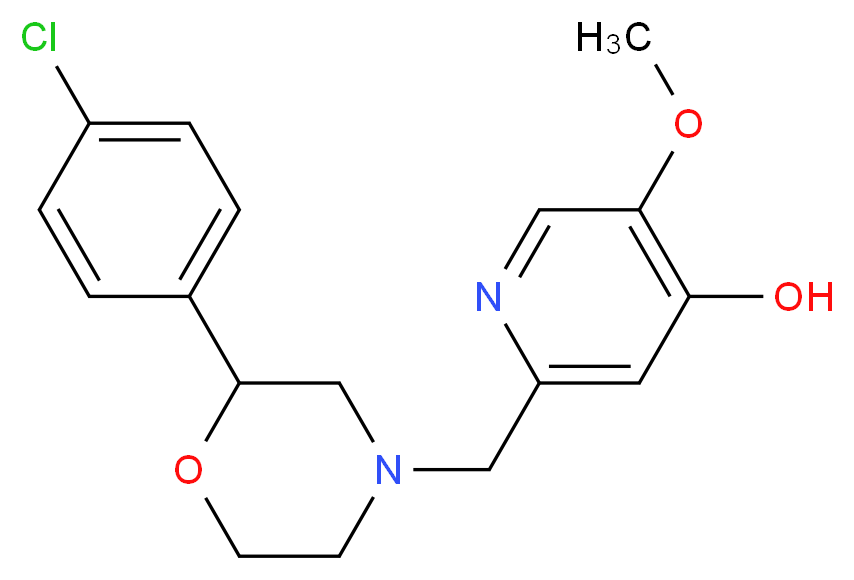 2-{[2-(4-chlorophenyl)morpholin-4-yl]methyl}-5-methoxypyridin-4-ol_Molecular_structure_CAS_)