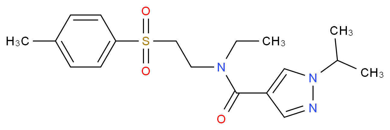N-ethyl-1-isopropyl-N-{2-[(4-methylphenyl)sulfonyl]ethyl}-1H-pyrazole-4-carboxamide_Molecular_structure_CAS_)
