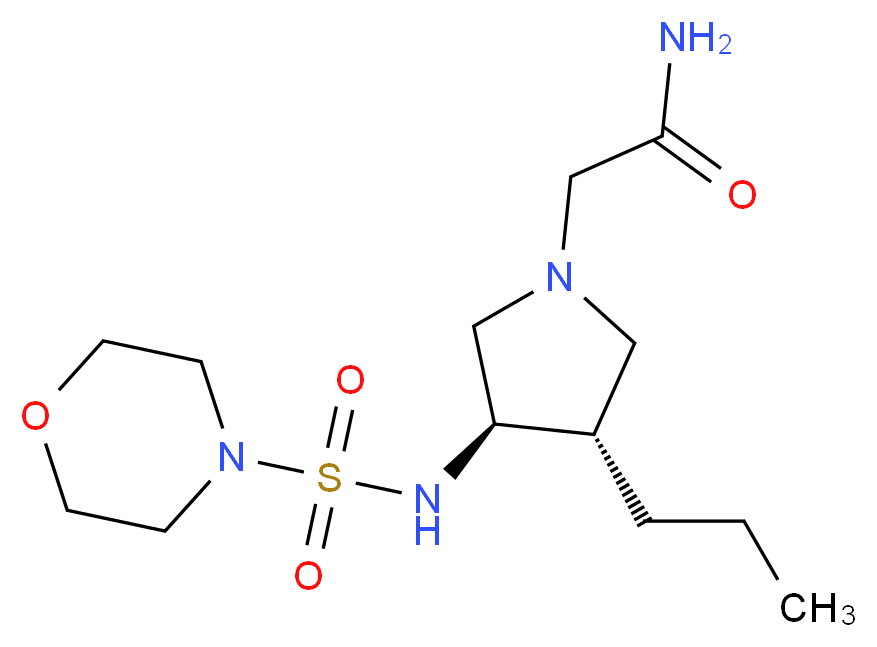 2-{(3R*,4S*)-3-[(4-morpholinylsulfonyl)amino]-4-propyl-1-pyrrolidinyl}acetamide_Molecular_structure_CAS_)